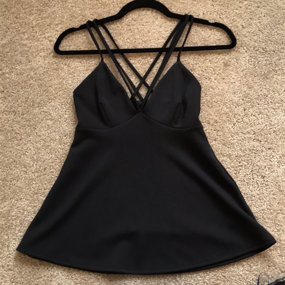 Black strappy tank